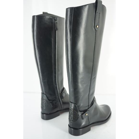 Tory Burch Derby Riding Boot Size 4.5 Ankle Strap Cut Out Logo - Picture 10 of 11